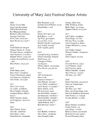 University of Mary Jazz Festival Guest Artists