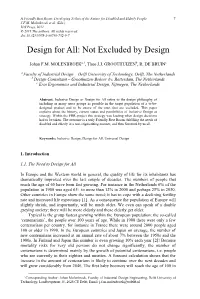 Design for All: Not Excluded by Design