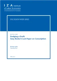 Dodging a Draft: Gary Becker's Lost Paper on Conscription