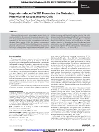 Hypoxia-Induced WSB1 Promotes the Metastatic Potential Of