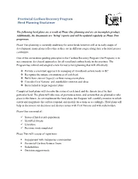 Provincial Caribou Recovery Program Herd Planning Disclaimer