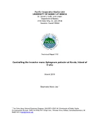 Controlling the Invasive Moss Sphagnum Palustre at Ka'ala