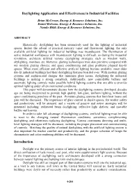 Daylighting Application and Effectiveness in Industrial Facilities
