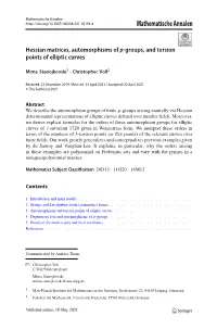Hessian Matrices, Automorphisms of P-Groups, and Torsion Points of Elliptic Curves