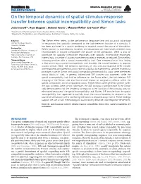 On the Temporal Dynamics of Spatial Stimulus-Response Transfer Between Spatial Incompatibility and Simon Tasks