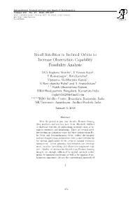 Small Satellites in Inclined Orbits to Increase Observation Capability Feasibility Analysis