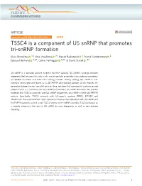 TSSC4 Is a Component of U5 Snrnp That Promotes Tri-Snrnp Formation