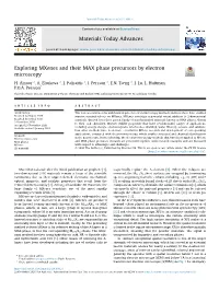 Exploring Mxenes and Their MAX Phase Precursors by Electron Microscopy