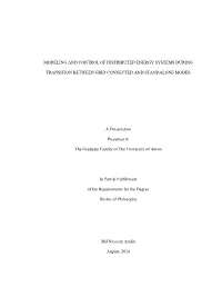 Modeling and Control of Distributed Energy Systems During
