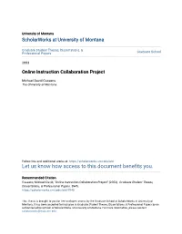 Online Instruction Collaboration Project