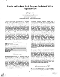 Precise and Scalable Static Program Analysis of NASA Flight Software