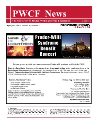 PWCF News the Newsletter of Prader-Willi California Foundation an Affiliate Of