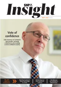 Vote of Confidence John Swinney on Scotland’S New Powers, Securing a Third Term and Creating a More Confident Country