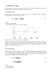 3. Calculating Solar Angles