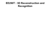 3D Reconstruction and Recognition Acknowledgement