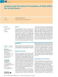 Common and Uncommon Presentation of Fluid Within the Scrotal Spaces