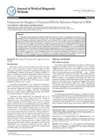 Evaluation for Integrity of Extracted RNA by Reference Material Of