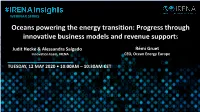 Oceans Powering the Energy Transition: Progress Through Innovative Business Models and Revenue Supports