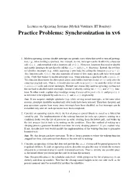 Synchronization in Xv6