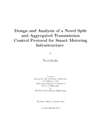 Design and Analysis of a Novel Split and Aggregated Transmission Control Protocol for Smart Metering Infrastructure