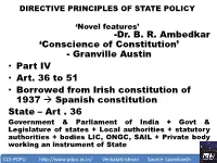 DIRECTIVE PRINCIPLES of STATE POLICY 'Novel Features'
