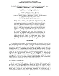 Electric Field Based Simulations of Local Oxidation Nanolithography Using Atomic Force Microscopy in a Level Set Environment