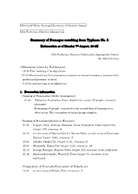 Summary of Damages Resulting from Typhoon No. 5
