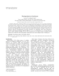 Biodegradation of Polymers