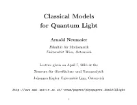 Classical Models for Quantum Light
