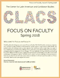 Focus on Faculty, Issue 8, Spring 2018