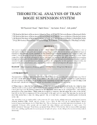 Theoretical Analysis of Train Bogie Suspension System