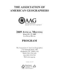 2009 Annual Meeting Program • 5 TABLE of CONTENTS