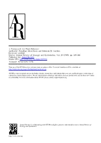 A Framework for Plant Behavior Author(S): Jonathan Silvertown and Deborah M