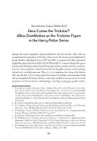 Albus Dumbledore As the Figure of the Trickster in the Harry Potter Series