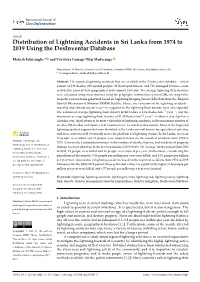Distribution of Lightning Accidents in Sri Lanka from 1974 to 2019 Using the Desinventar Database
