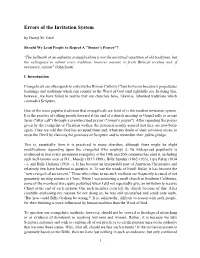 Errors of the Invitation System ______By Darryl M