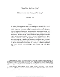 Identifying Banking Crises*