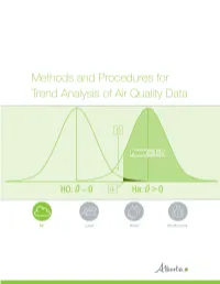 Methods and Procedures for Trend Analysis of Air Quality Data Thompson Nunifu and Long Fu