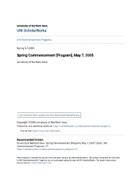 Spring Commencement [Program], May 7, 2005