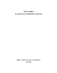Syllabus Bachelor of Fisheries Sciences