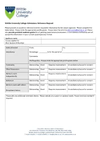 Admissions: Reference Request