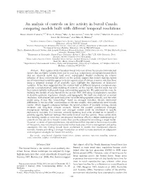 An Analysis of Controls on Fire Activity in Boreal Canada