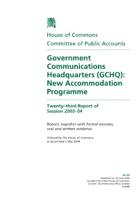 GCHQ): New Accommodation Programme