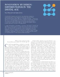 Innovation by Design: Differentiator in the Digital Age
