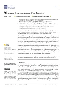 MR Images, Brain Lesions, and Deep Learning