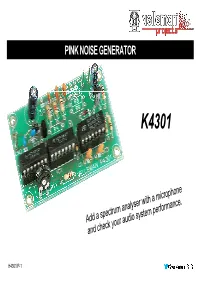 Pink Noise Generator