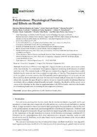 Polydextrose: Physiological Function, and Effects on Health