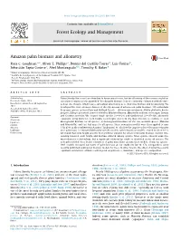 Amazon Palm Biomass and Allometry ⇑ Rosa C