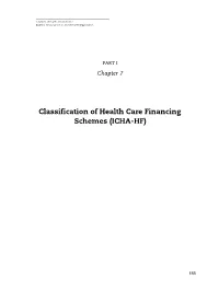 Classification of Health Care Financing Schemes (ICHA-HF)