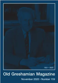 Old Greshamian Magazine 2020